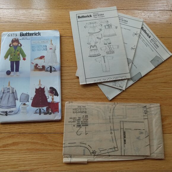 Vintage 23" Doll Clothes Sewing Pattern Prairie Pioneer Dress Modern Outfit 6373 - Picture 6 of 8